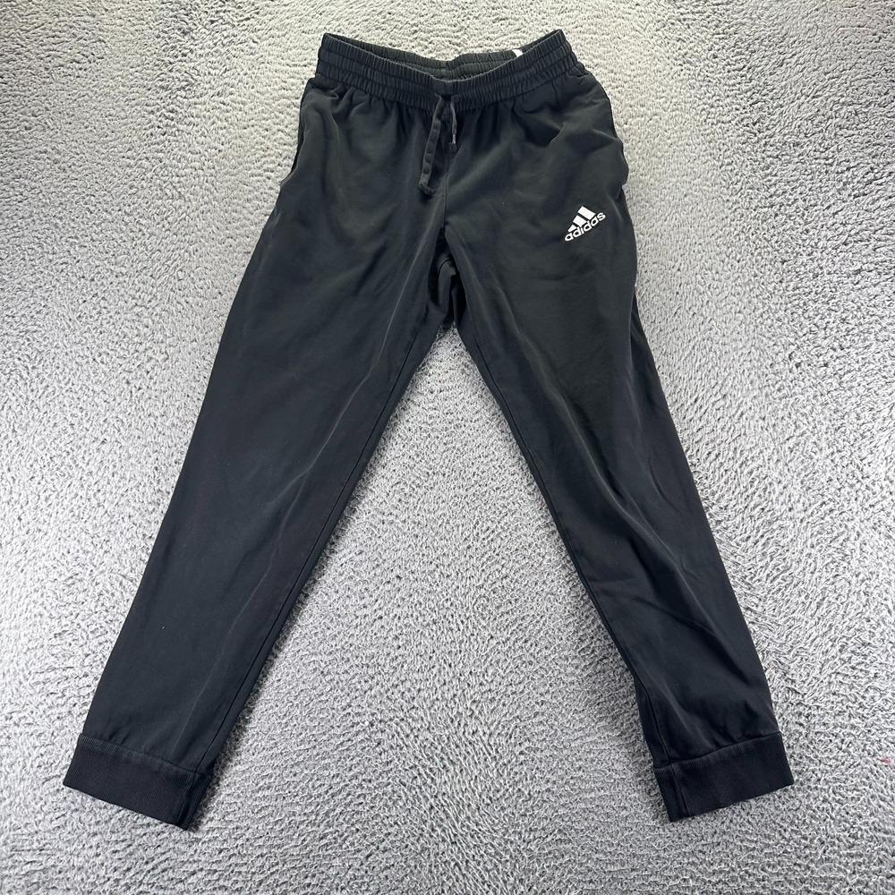 Adidas Pant Mens S Black Track Jogger‎ Tapered Leg Activewear Performance Sports